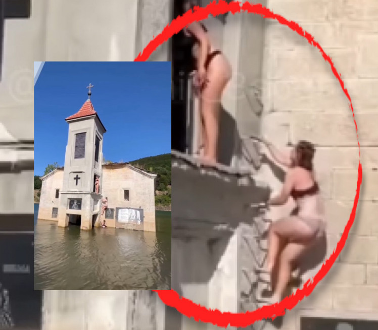 Potopljenu crkvu Sv. Nikole koriste kao skakaonicu (video)