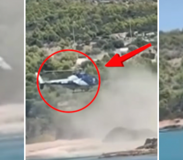 Helikopter sleteo na plažu u GR: Putnik nešto bacio (VIDEO)