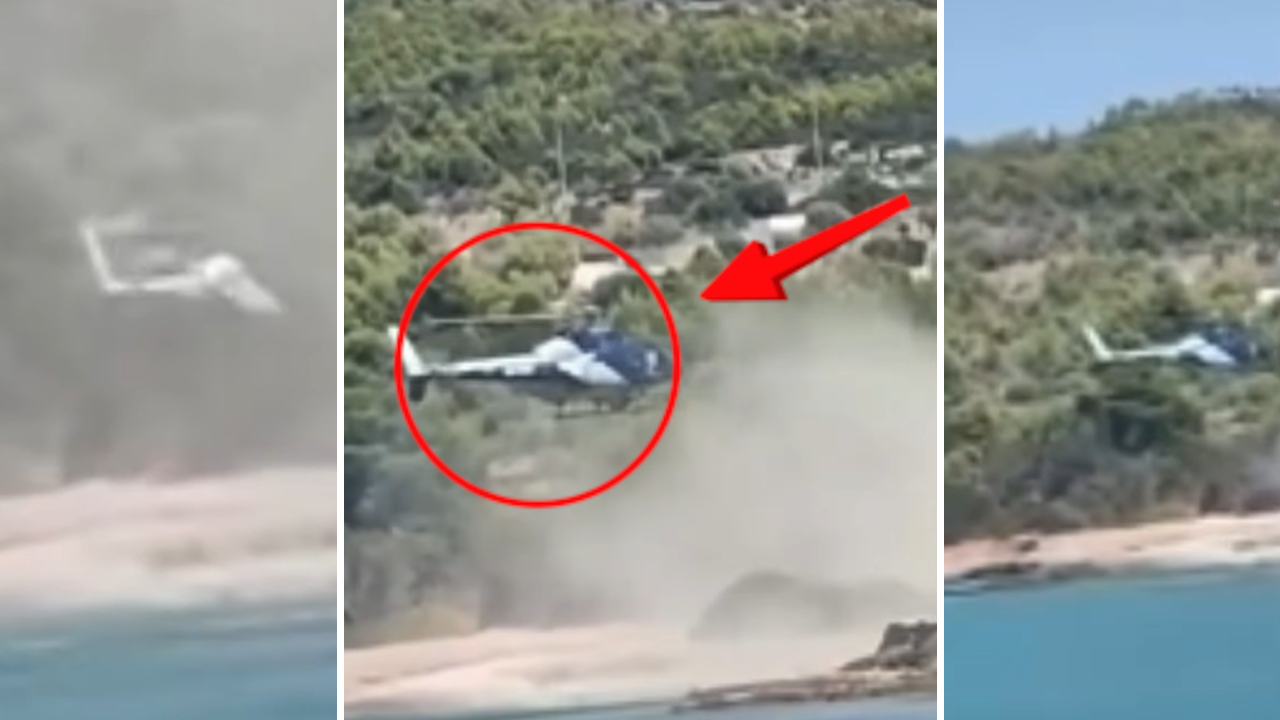 Helikopter sleteo na plažu u GR: Putnik nešto bacio (VIDEO)