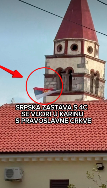 Trobojka na prav. crkvi u HR: Reagovala policija (VIDEO)