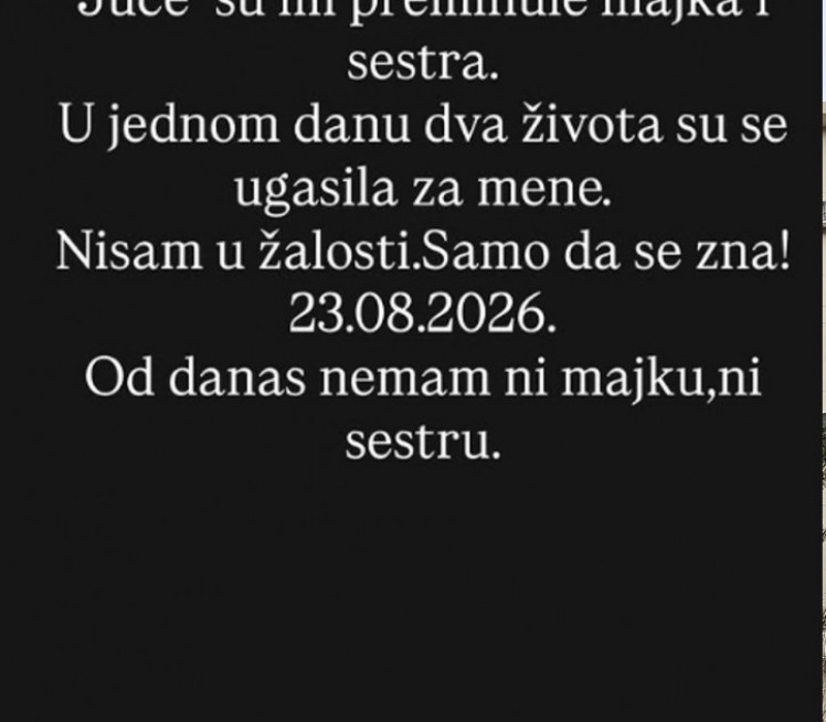 Strašno - Edita se tek porodila! Indi objavila: "Juče su mi preminule majka i sestra - u jednom danu dva života su se ugasila za mene"