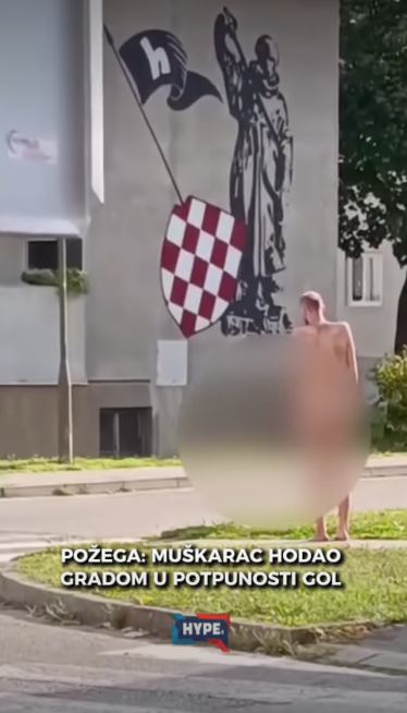 Šok u Požegi: Potpuno nag muškarac šetao gradom (video)