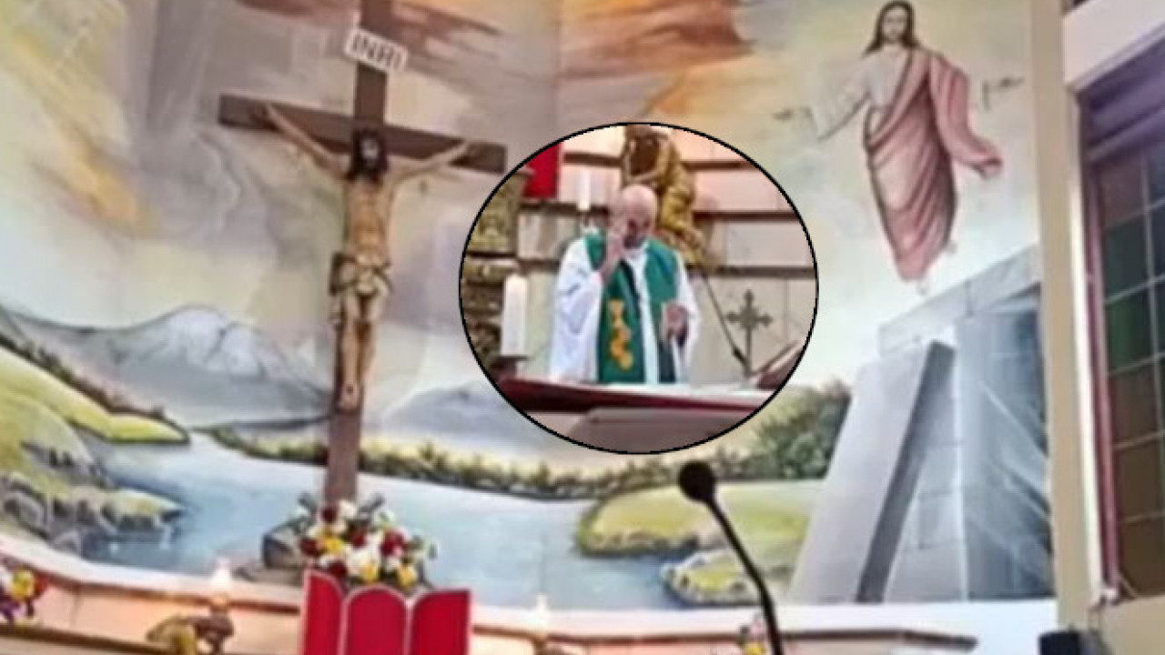 (узнемирујући видео) Крст пао на свештеника и усмртио га