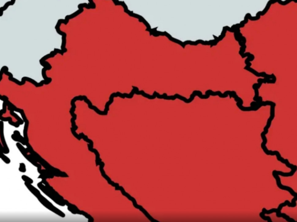 Nova karta - PROVOKACIJA? Srbija, HRV, CG i BiH u crvenom