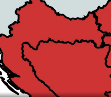 Нова карта - ПРОВОКАЦИЈА? Србија, ХРВ, ЦГ и БиХ у црвеном